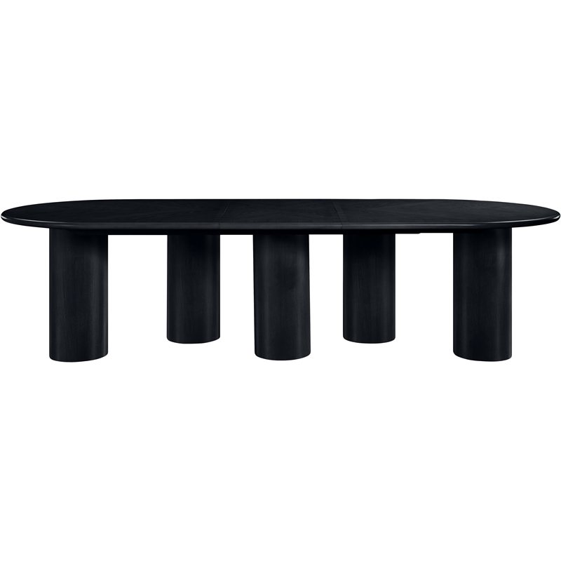 Bowery Hill Contemporary Black Wood and Oak Veneer Dining Table