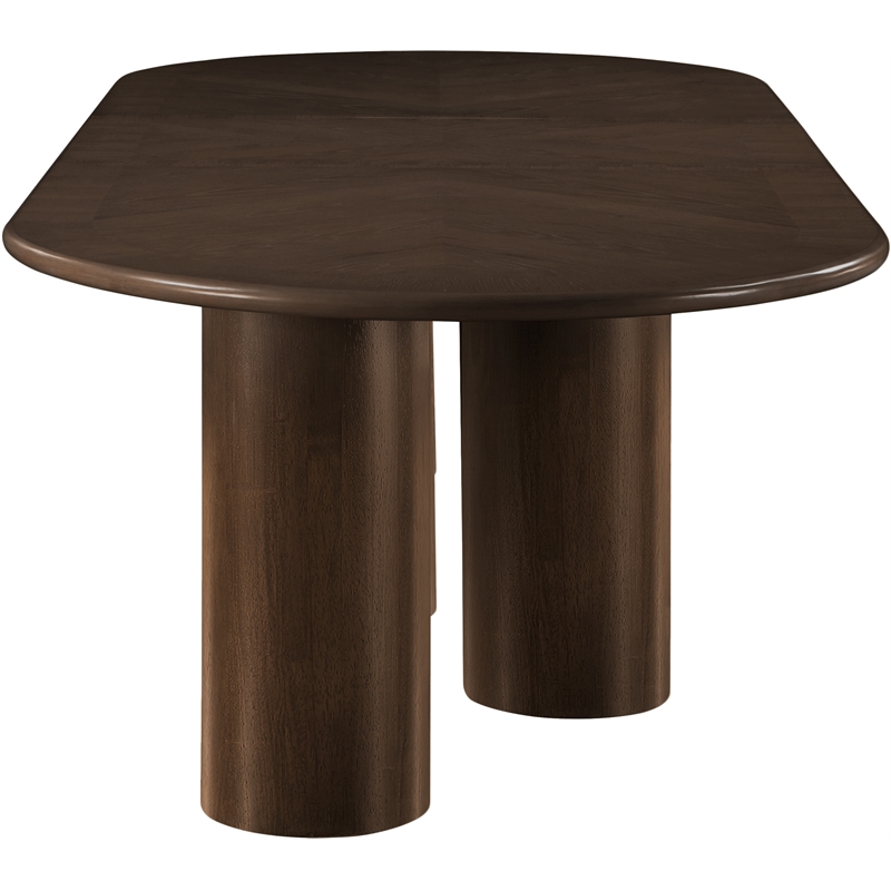 Bowery Hill Contemporary Brown Wood and Oak Veneer Dining Table