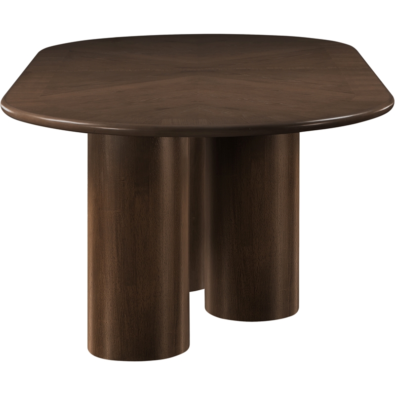 Bowery Hill Contemporary Brown Wood and Oak Veneer Dining Table
