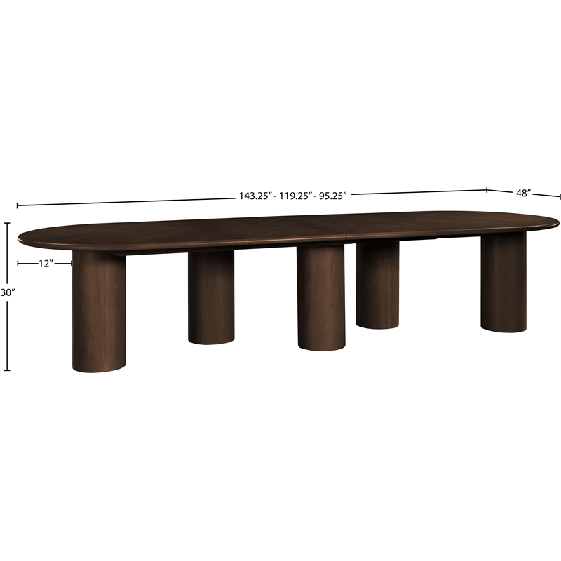 Bowery Hill Contemporary Brown Wood and Oak Veneer Dining Table