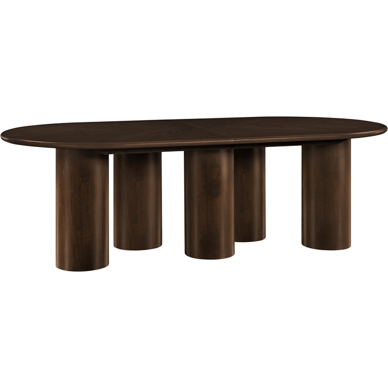 Bowery Hill Contemporary Brown Wood and Oak Veneer Dining Table