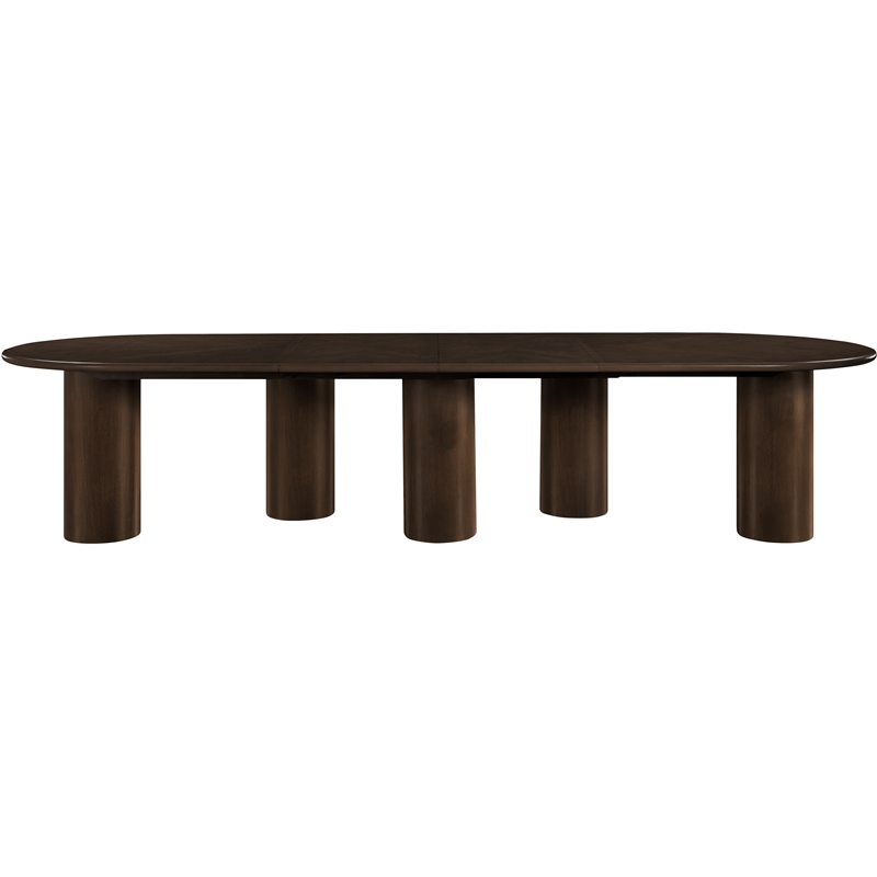 Bowery Hill Contemporary Brown Wood and Oak Veneer Dining Table