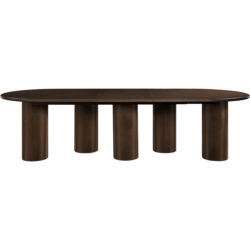 Bowery Hill Contemporary Brown Wood and Oak Veneer Dining Table