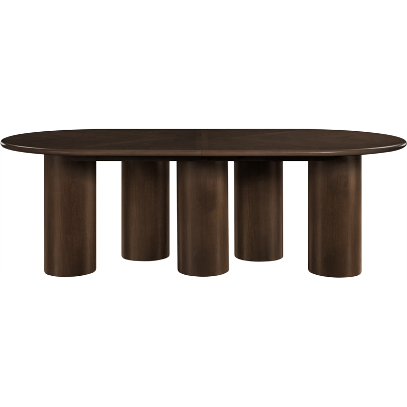 Bowery Hill Contemporary Brown Wood and Oak Veneer Dining Table