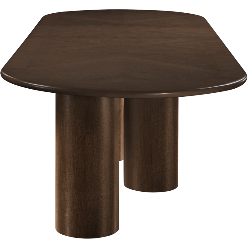 Bowery Hill Contemporary Brown Wood and Oak Veneer Dining Table