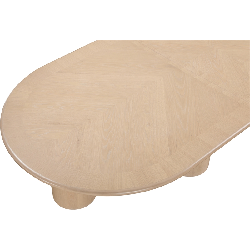 Bowery Hill Contemporary Oak Wood and Oak Veneer Dining Table