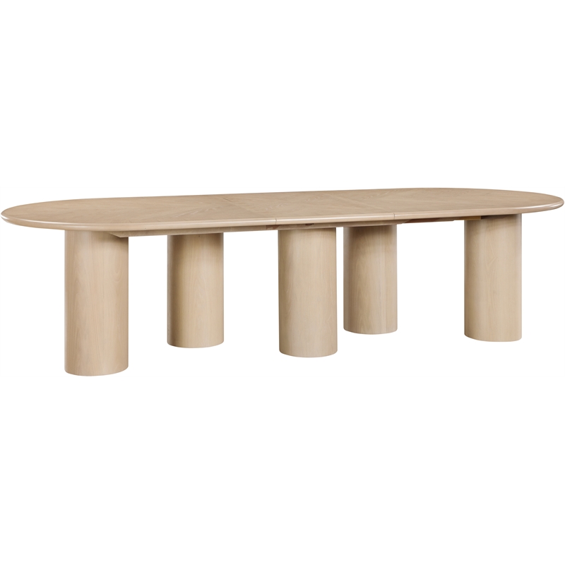 Bowery Hill Contemporary Oak Wood and Oak Veneer Dining Table