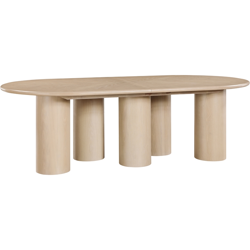 Bowery Hill Contemporary Oak Wood and Oak Veneer Dining Table