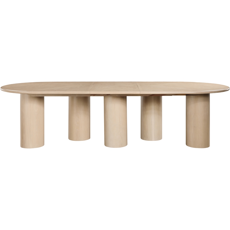 Bowery Hill Contemporary Oak Wood and Oak Veneer Dining Table