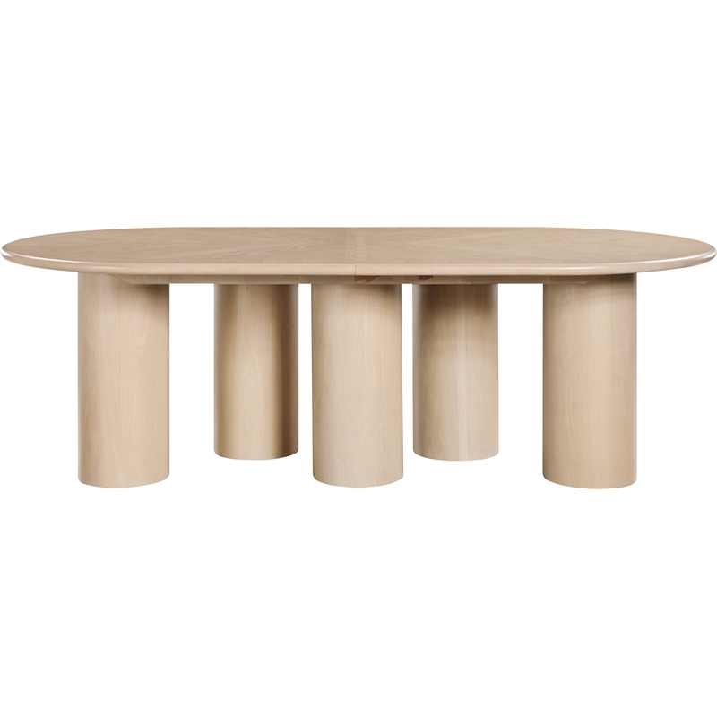 Bowery Hill Contemporary Oak Wood and Oak Veneer Dining Table