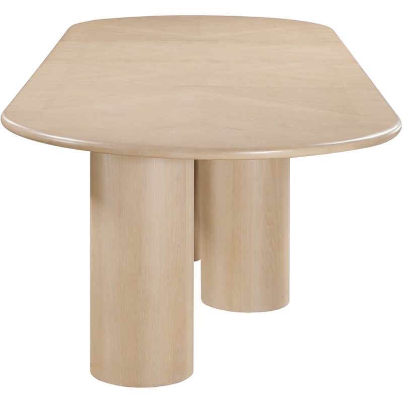 Bowery Hill Contemporary Oak Wood and Oak Veneer Dining Table