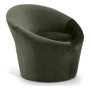 Bowery Hill Contemporary Solid Wood Frame Green Durable Velvet Accent Chair