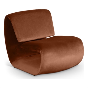 Bowery Hill Contemporary Iron Frame Cognac Durable Velvet Accent Chair
