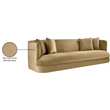 Bowery Hill Contemporary Solid Wood Frame Camel Durable Velvet Sofa