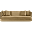 Bowery Hill Contemporary Solid Wood Frame Camel Durable Velvet Sofa