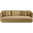 Bowery Hill Contemporary Solid Wood Frame Camel Durable Velvet Sofa