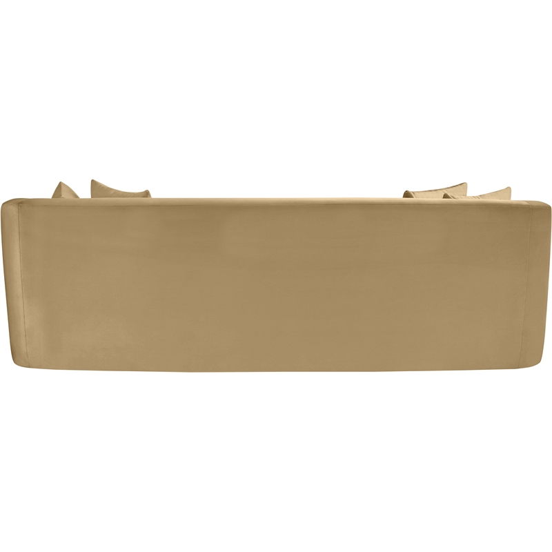 Bowery Hill Contemporary Solid Wood Frame Camel Durable Velvet Sofa