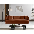 Bowery Hill Contemporary Solid Wood Frame Cognac Durable Velvet Sofa