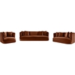 Bowery Hill Contemporary Solid Wood Frame Cognac Durable Velvet Sofa