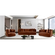 Bowery Hill Contemporary Solid Wood Frame Cognac Durable Velvet Sofa