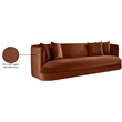 Bowery Hill Contemporary Solid Wood Frame Cognac Durable Velvet Sofa
