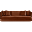 Bowery Hill Contemporary Solid Wood Frame Cognac Durable Velvet Sofa