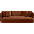 Bowery Hill Contemporary Solid Wood Frame Cognac Durable Velvet Sofa