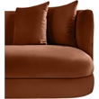 Bowery Hill Contemporary Solid Wood Frame Cognac Durable Velvet Sofa
