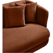 Bowery Hill Contemporary Solid Wood Frame Cognac Durable Velvet Sofa