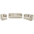 Bowery Hill Contemporary Solid Wood Frame Cream Durable Velvet Sofa