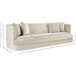Bowery Hill Contemporary Solid Wood Frame Cream Durable Velvet Sofa