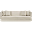 Bowery Hill Contemporary Solid Wood Frame Cream Durable Velvet Sofa