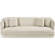 Bowery Hill Contemporary Solid Wood Frame Cream Durable Velvet Sofa