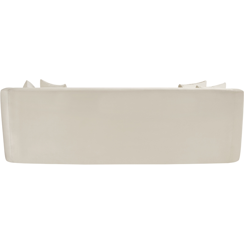 Bowery Hill Contemporary Solid Wood Frame Cream Durable Velvet Sofa