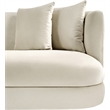 Bowery Hill Contemporary Solid Wood Frame Cream Durable Velvet Sofa