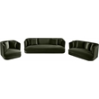 Bowery Hill Contemporary Solid Wood Frame Green Durable Velvet Sofa