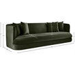 Bowery Hill Contemporary Solid Wood Frame Green Durable Velvet Sofa