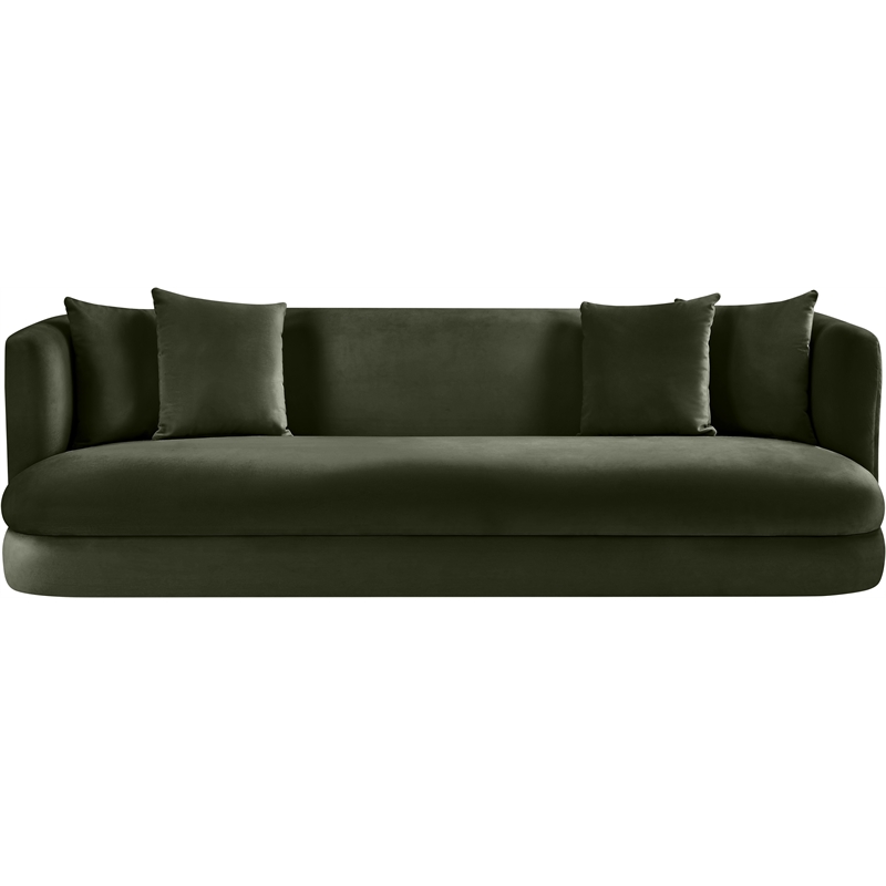 Bowery Hill Contemporary Solid Wood Frame Green Durable Velvet Sofa