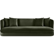 Bowery Hill Contemporary Solid Wood Frame Green Durable Velvet Sofa