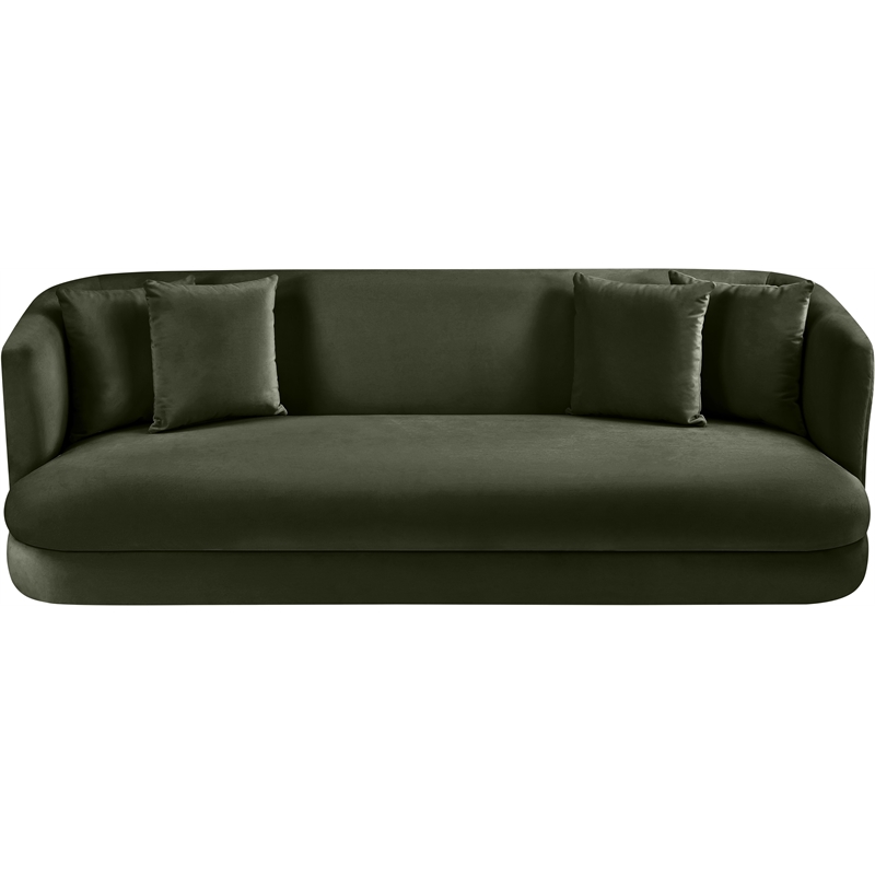 Bowery Hill Contemporary Solid Wood Frame Green Durable Velvet Sofa