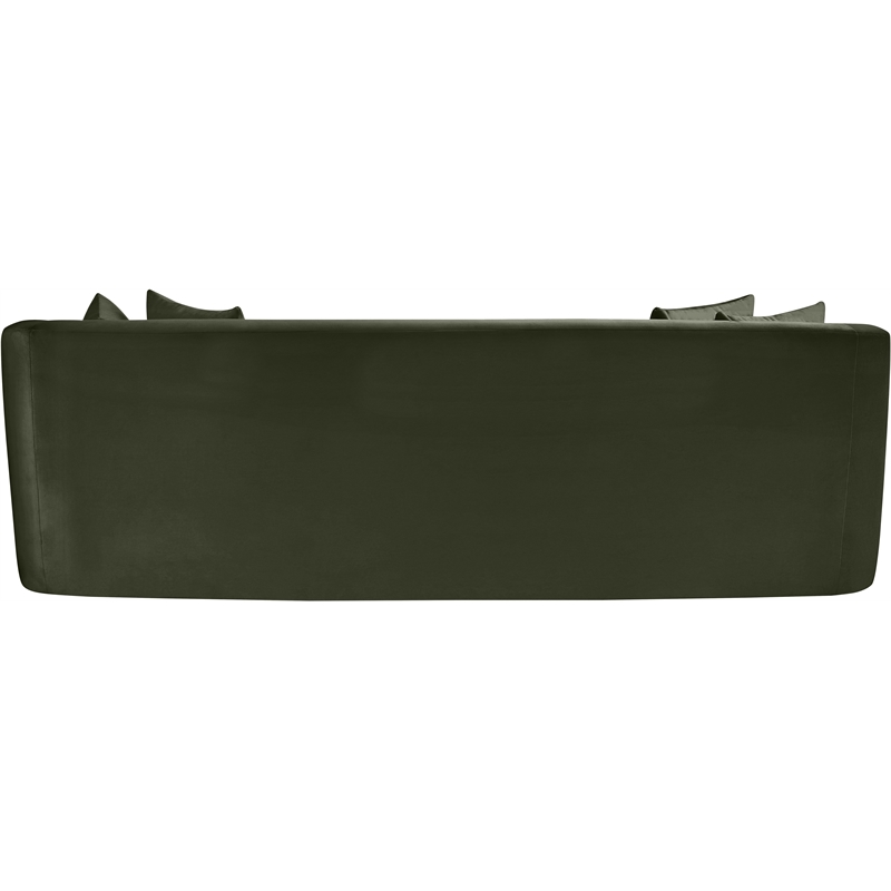 Bowery Hill Contemporary Solid Wood Frame Green Durable Velvet Sofa