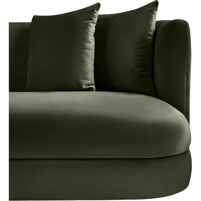 Bowery Hill Contemporary Solid Wood Frame Green Durable Velvet Sofa