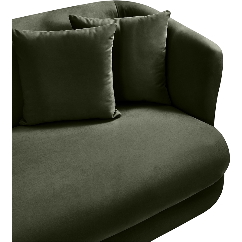 Bowery Hill Contemporary Solid Wood Frame Green Durable Velvet Sofa