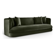 Bowery Hill Contemporary Solid Wood Frame Green Durable Velvet Sofa