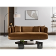 Bowery Hill Contemporary Solid Wood Frame Saddle Durable Velvet Sofa