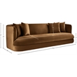 Bowery Hill Contemporary Solid Wood Frame Saddle Durable Velvet Sofa
