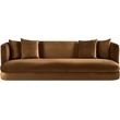 Bowery Hill Contemporary Solid Wood Frame Saddle Durable Velvet Sofa