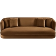 Bowery Hill Contemporary Solid Wood Frame Saddle Durable Velvet Sofa