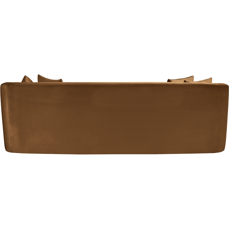 Bowery Hill Contemporary Solid Wood Frame Saddle Durable Velvet Sofa