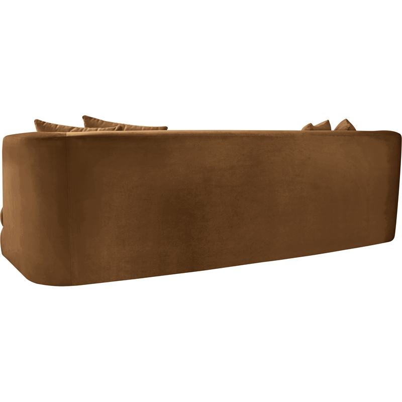 Bowery Hill Contemporary Solid Wood Frame Saddle Durable Velvet Sofa